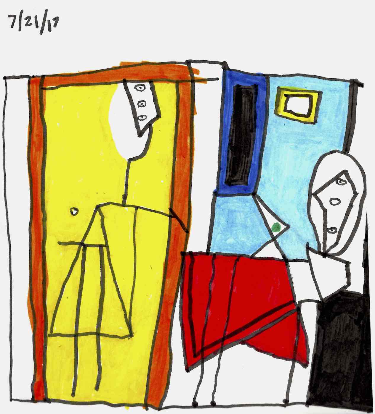 Artwork titled 'The Dog Walker' on 2017.07.21